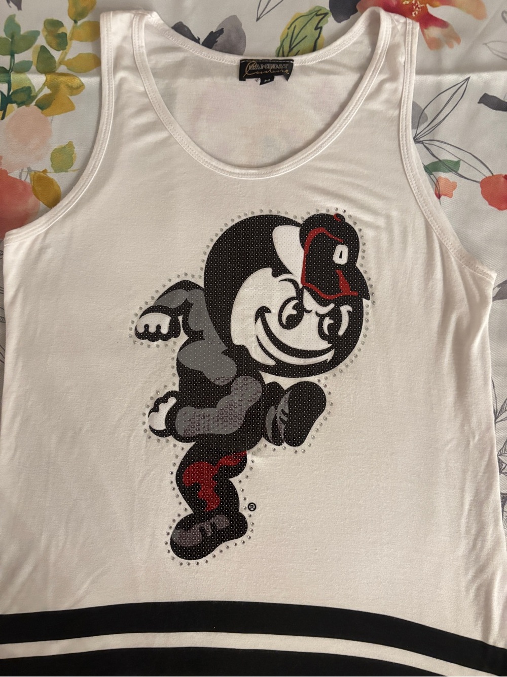 Brutus Buckeye OSU Graphic Tank Top with Stripes